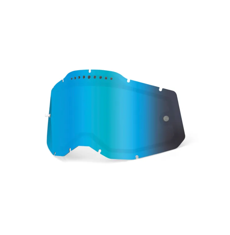 100% Racecraft 2/Accuri 2/Strata 2 Dual Pane Vented Lens in Mirror Blue